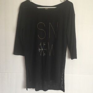 W5 Snow 3/4 Sleeve Semi Sheer Tee Size S